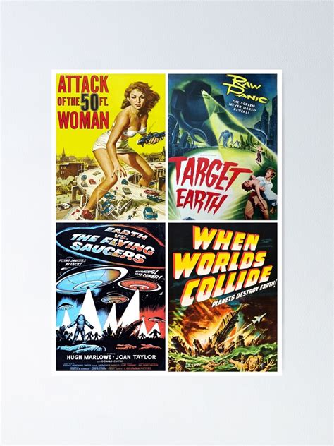 "1950s Sci-Fi Movie Poster Collage #13" Poster by rontrickett | Redbubble