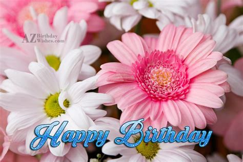 Happy birthday on light colored lilies… - AZBirthdayWishes.com