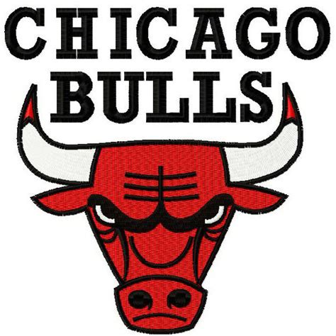 Chicago Bulls logo embroidery design