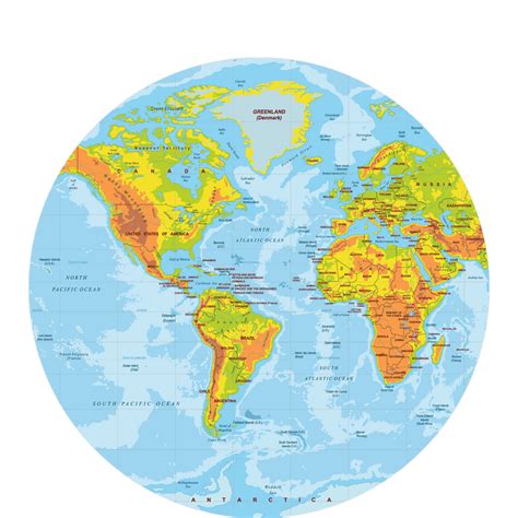 Round World Map Printable