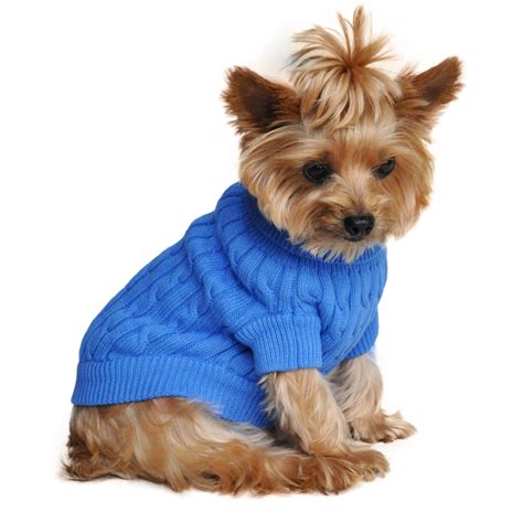 Cable Knit Dog Sweater by Doggie Design - Riverside Blue at BaxterBoo.com | Dog sweater, Knit ...