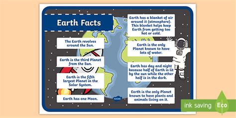 Facts of Earth Poster | Space Resources (teacher made)