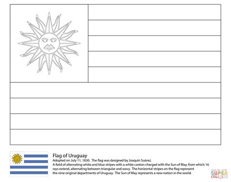 Uruguay Flag Coloring Page