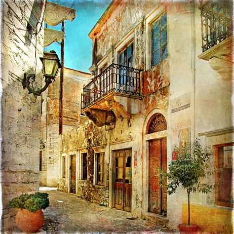 Reproduction Italian Village Scene Wall Art Poster | Etsy