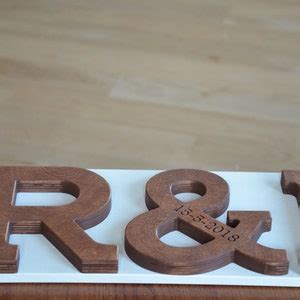 5'' Wood Letters Personalized Wood Ampersand Free Standing Wooden Letter Valentines Day or ...