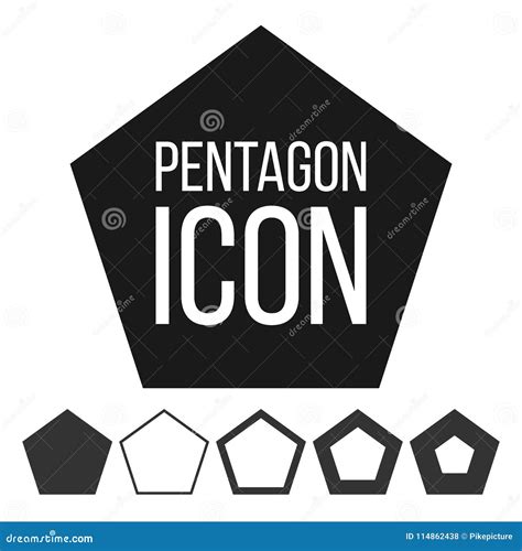 Pentagon Icon Vector. 5 Five Sided Symbol. Geometry Chart. Pentagonal ...