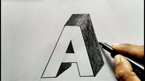 How to Draw the Letter A in 3D - YouTube