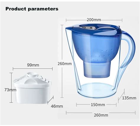 Activated Carbon Water Filter Pitcher Purifier Water Bottle With Filter Water Filtration Pitcher ...