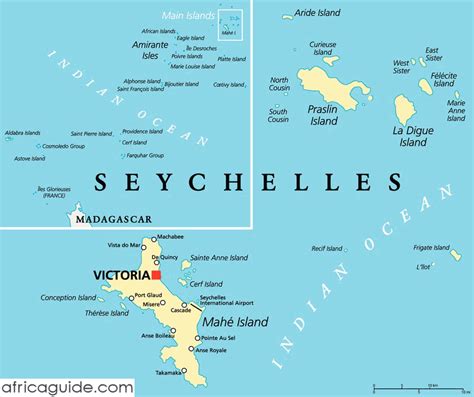 Seychelles map with capital Victoria Seychelles Islands, Fiji Islands ...