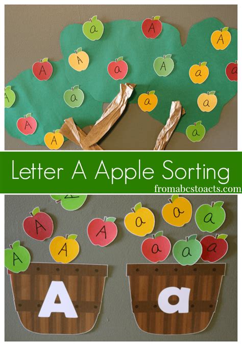 Letter A Apple Sorting for Preschoolers | From ABCs to ACTs