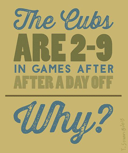 The Cubs are 2-9 in games after a day off. Why? - Cubby-Blue