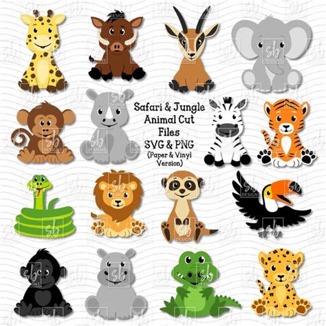 Animal SVG Safari Animals SVG Jungle Animals SVG Cute - Etsy