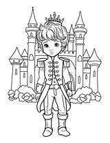 Prince Coloring Page Coloring prince In A Crown And Royal Clothes  sketch template