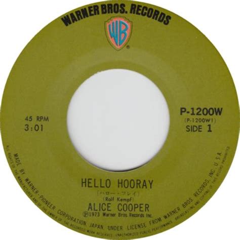 Alice Cooper Hello Hooray Japanese 7" vinyl single (7 inch record / 45) (325443)