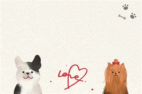 Dogs love background vector cute | Premium Vector - rawpixel