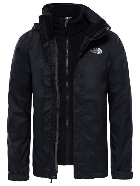 The North Face Evolve II Triclimate 3-in-1 Waterproof Men's Jacket, Black | North face jacke ...