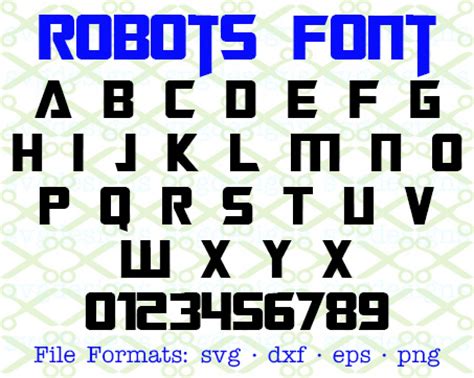 ROBOTS SVG FONT -Cricut & Silhouette Files SVG DXF EPS PNG ...