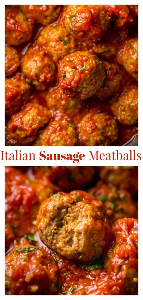 Italian Sausage Meatballs - Baker by Nature