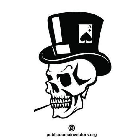 Skull of a gambler | Public domain vectors