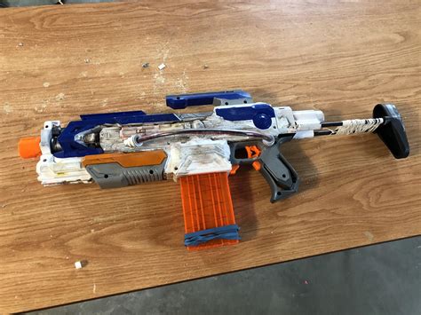 My first ever modded nerf gun. Learned a lot, I can’t wait to make ...