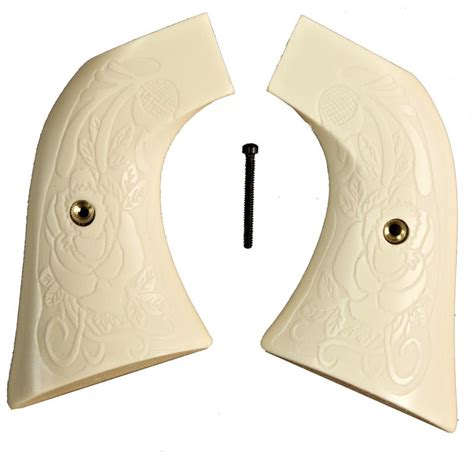 Ruger Super Blackhawk Ivory-Like Grips, Relief Carved Rose Similar to ...