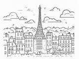 Paris Coloring Adventure  Page sketch template