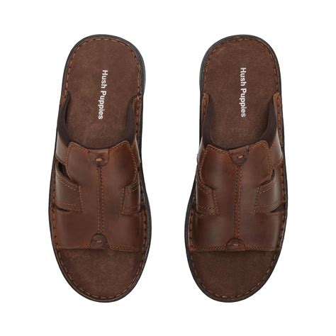 Hush Puppies Men's Leather 'side' Mule Sandals in Brown for Men - Lyst