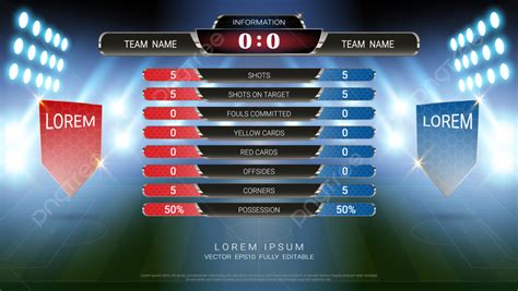 Football Scoreboard Team A Vs Team B And Global Stats Broadcast Graphic ...