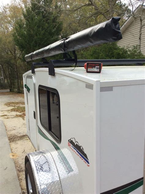 My awning, rolled up and ready to travel. | Runaway camper, Camper hacks, Camper