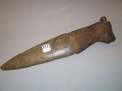 2312: NATIVE AMERICAN STONE KNIFE WITH BEAR HANDLE : Lot 2312