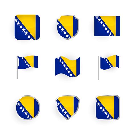 Bosnia and Herzegovina Flag Icons Set 2964144 Vector Art at Vecteezy