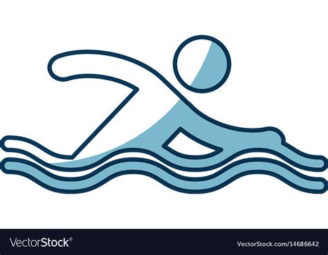 Silhouette of athlete practicing swimming Vector Image