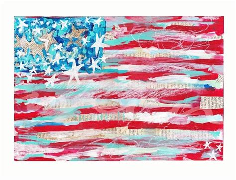 American Flag Flag Painting Abstract Flag Art American - Etsy