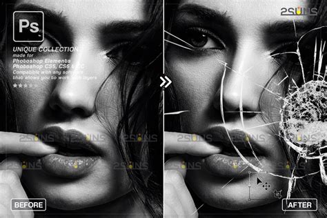 Broken Glass Photoshop Overlay & Halloween Photoshop overlay, - FilterGrade