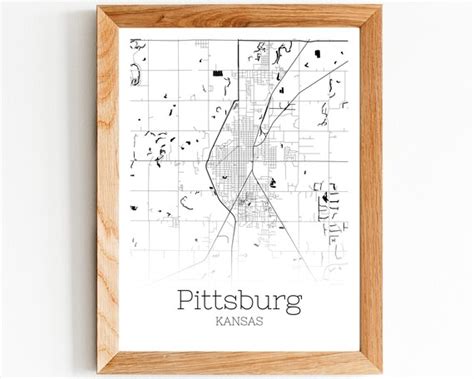 Pittsburg Map INSTANT DOWNLOAD Pittsburg Kansas City Map | Etsy