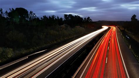 Download Road Night Photography Time Lapse HD Wallpaper