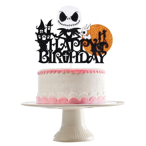 Buy LeeSky Jack Skellington Happy Birthday Cake Topper Nightmare Before ...