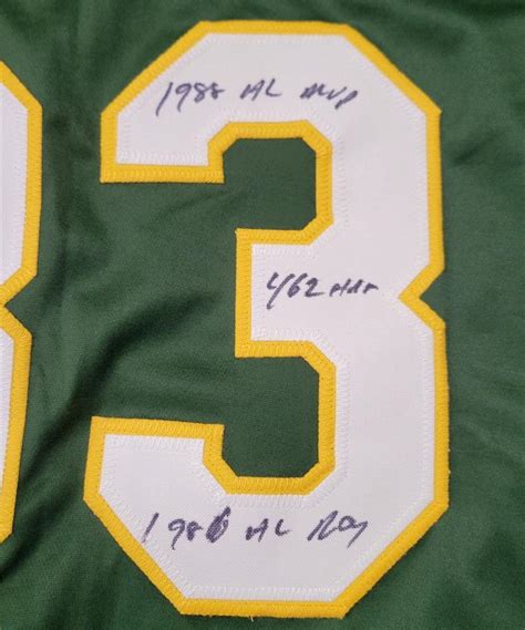 Jose Canseco autograph signed 5 inscription Oakland A's Jersey ~ BAS ...