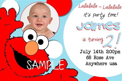 Personalized Elmo Birthday Invitations