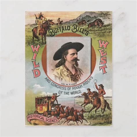 Buffalo Bills Wild West Show 1893 Vintage Ad Postcard | Zazzle