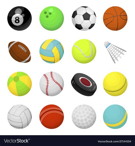 Balls for playing games set Royalty Free Vector Image