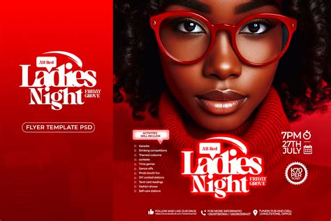 Ladies' night party flyer template PSD - creativetemplatesmarket.com