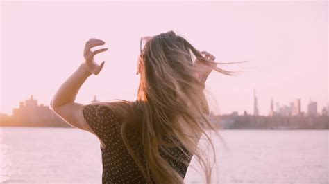 Back View Of Happy Girl Standing Alone Stock Footage SBV-323738710 - Storyblocks