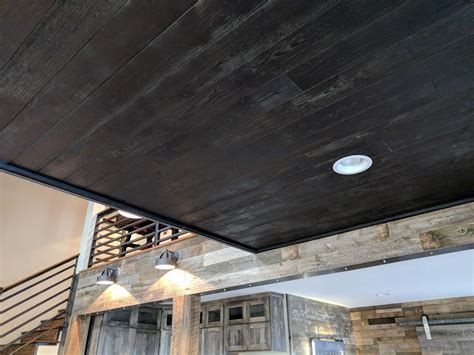 What do you think about his Charcoal Black wood ceiling? | Reclaimed wood floors, Ceiling design ...