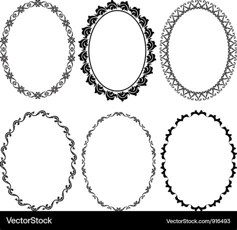 Oval frames Royalty Free Vector Image - VectorStock