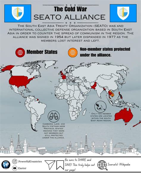 SEATO Military Alliance Map : r/coldwar