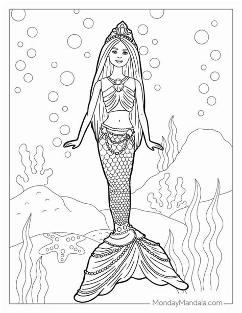 Free Barbie Mermaid Coloring Pages Print