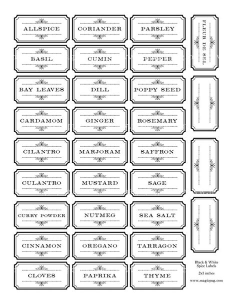 Free Printable | Spice labels, Labels printables free, Herb labels