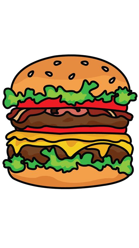 How to draw burger, step by step drawing tutorial http://drawingmanuals.com/manual/how-to-draw-a ...