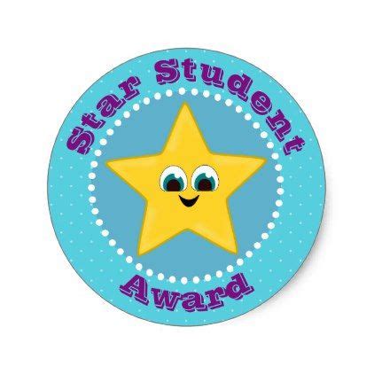 Star Student School Award Classic Round Sticker | Zazzle.com in 2021 | School stickers student ...